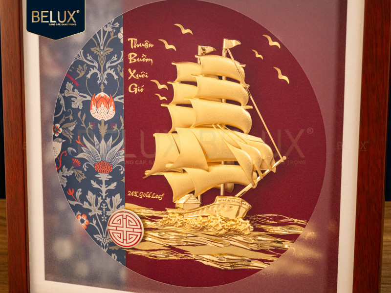 Tranh Thuyền Buồm Mạ Vàng Khổ Vuông 30×30